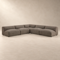 Auren 5 Piece Lattice Bouclé Upholstered Modular Corner Sectional