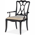 Charleston Upholstered Arm Chair - Black Cherry, Sand Fabric