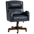 Viv Leather Executive Task Chair in Navy
