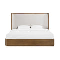 Tatiana Solid Wood And Linen Textured Fabric Queen Bed