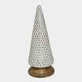 Shimmery Cream Glass Tree – 18" Rustic Holiday Decor