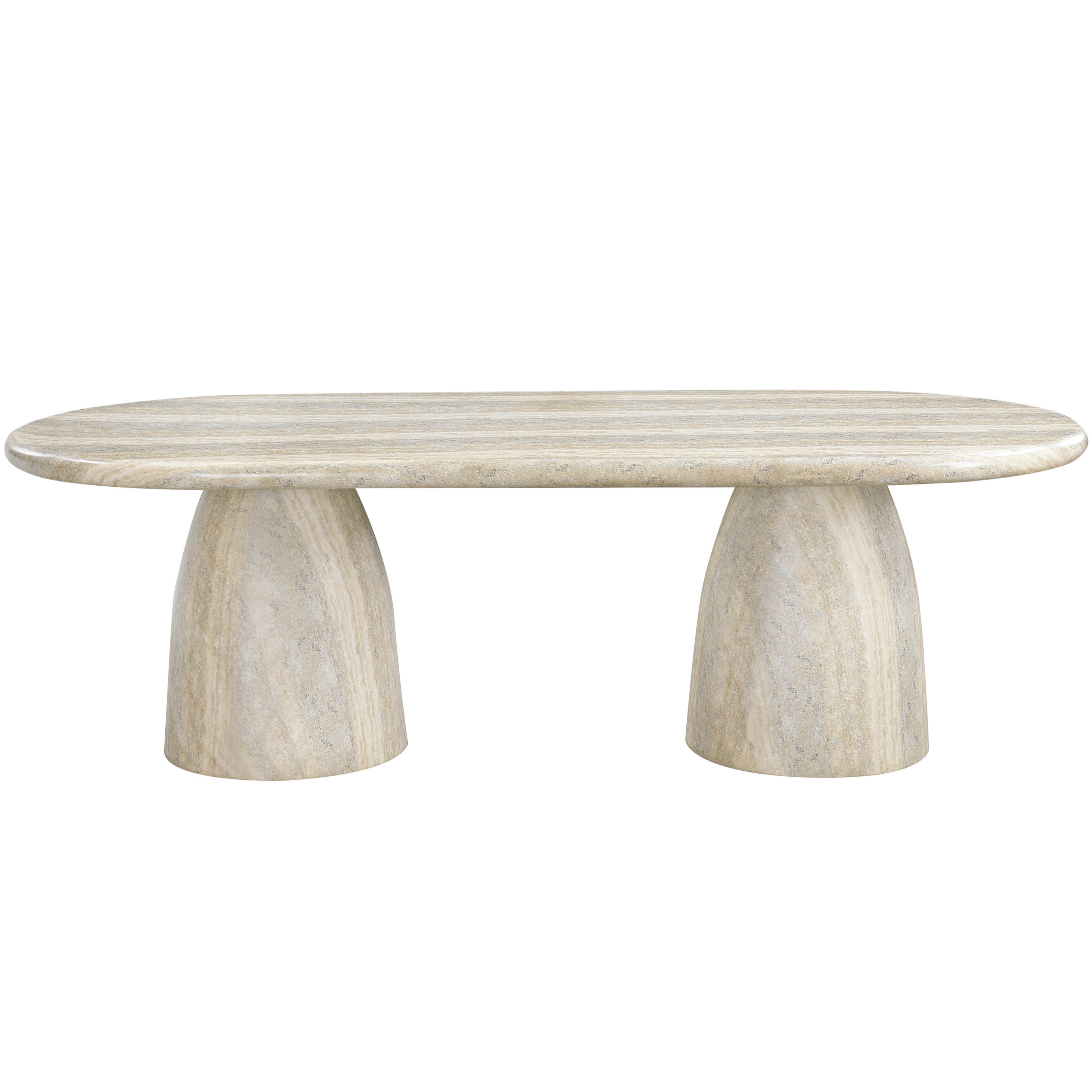 Cosenza Travertine Finish Indoor / Outdoor Concrete Dining Table in Beige