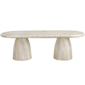 Cosenza Travertine Finish Indoor / Outdoor Concrete Dining Table in Beige