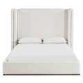 Saskia Cream Linen Textured Fabric Upholstered King Bed