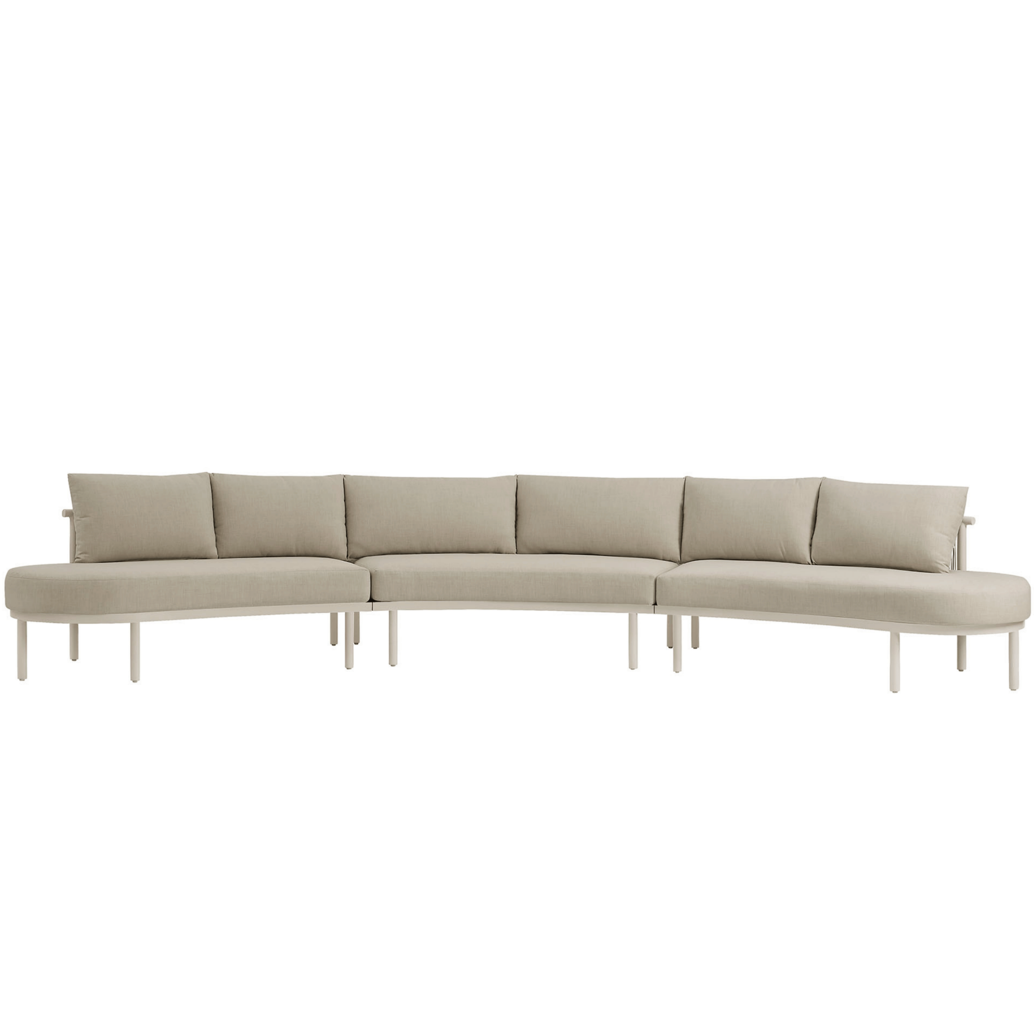Porta 3 Piece Outdoor Patio Aluminum Modular Sofa
