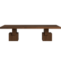 Annette 96 / 144" Brown Oak Veneer Dining Table