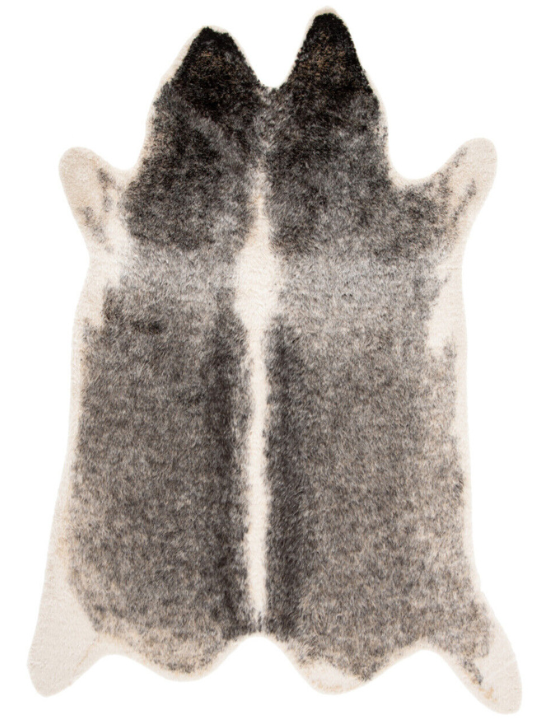 Faux Cowhide Rug – Dark Grey/Ivory, Pet & Child Friendly
