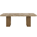 Ancona 84" Brown Genuine Marble Dining Table