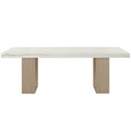 Ancona 84" White Genuine Marble Dining Table