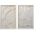 Pathfinder Wall Art Set – Organic Stained Paper, White Frame