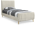 Yulia Velvet Upholstered Twin Bed