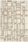 Nordic Ivory Multicolor Mid-Century Modern Polyester Area Rug
