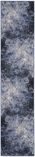 Passion Light Blue Black Modern Polypropylene Area Rug