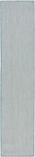 Courtyard Ivory Aqua Modern Polypropylene Area Rug