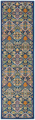Allur Navy Multicolor Bohemian Polypropylene Area Rug