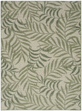 Garden Oasis Ivory Green Tropical Polypropylene Area Rug