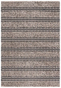 Black & Ivory Cotton Flat Weave Rug