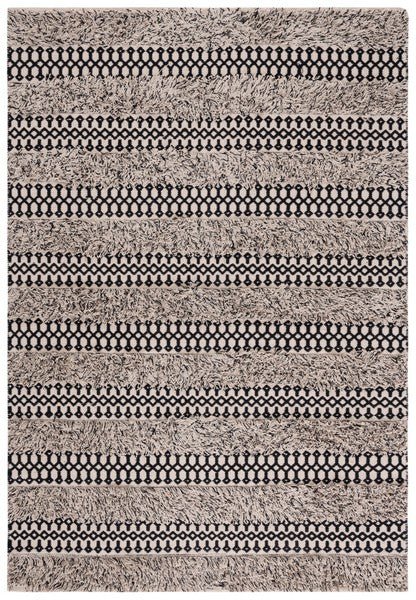 Black & Ivory Cotton Flat Weave Rug