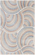 Astra Machine Washable Ivory Multicolor Mid-Century Modern Polyester Area Rug