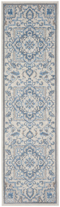 Elation Ivory Blue Bohemian Polypropylene Area Rug