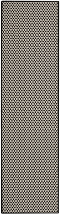 Courtyard Black White Modern Polypropylene Area Rug