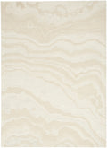Graceful Ivory Modern Wool Area Rug