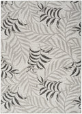 Garden Oasis Grey Tropical Polypropylene Area Rug
