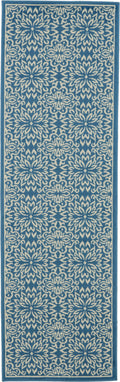 Jubilant Ivory Blue Farmhouse Polypropylene Area Rug