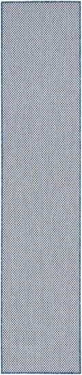 Courtyard Ivory Blue Modern Polypropylene Area Rug