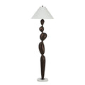 Elle 64.25" Tall Matte Dark Bronze Floor Lamp with Tapered Linen Shade