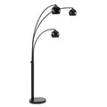 Folia 84" Tall Matte Black Floor Lamp with Dome Iron Shade
