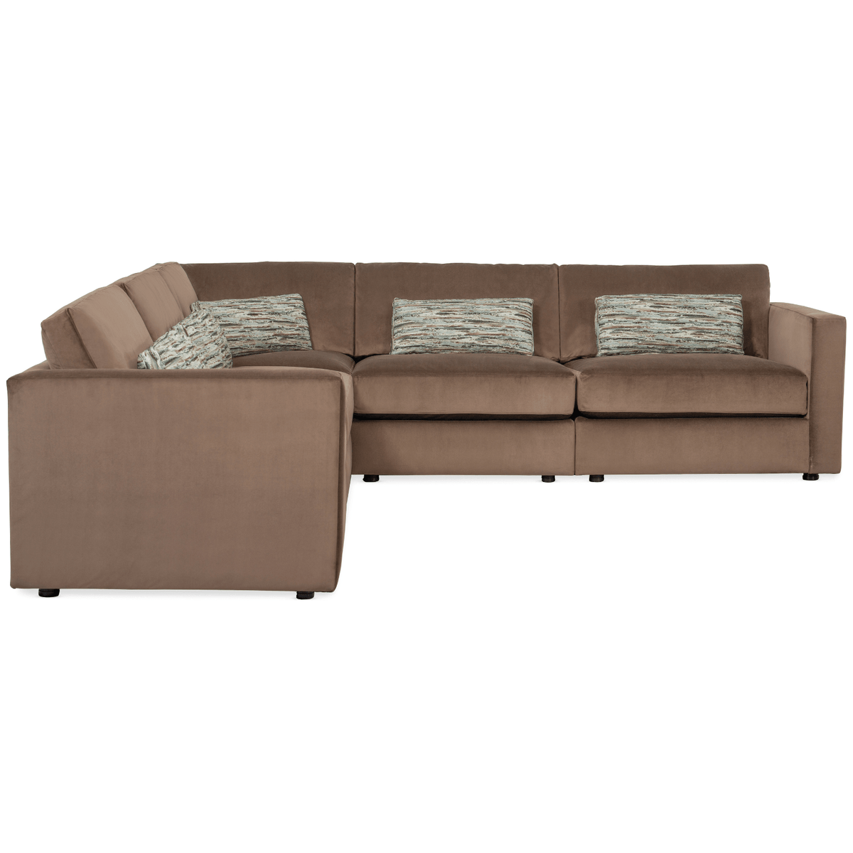 Cobble Hill Sectional with Ottoman – Chocolate Brown