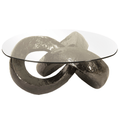 Trifoil Coffee Table in Liquid Silver