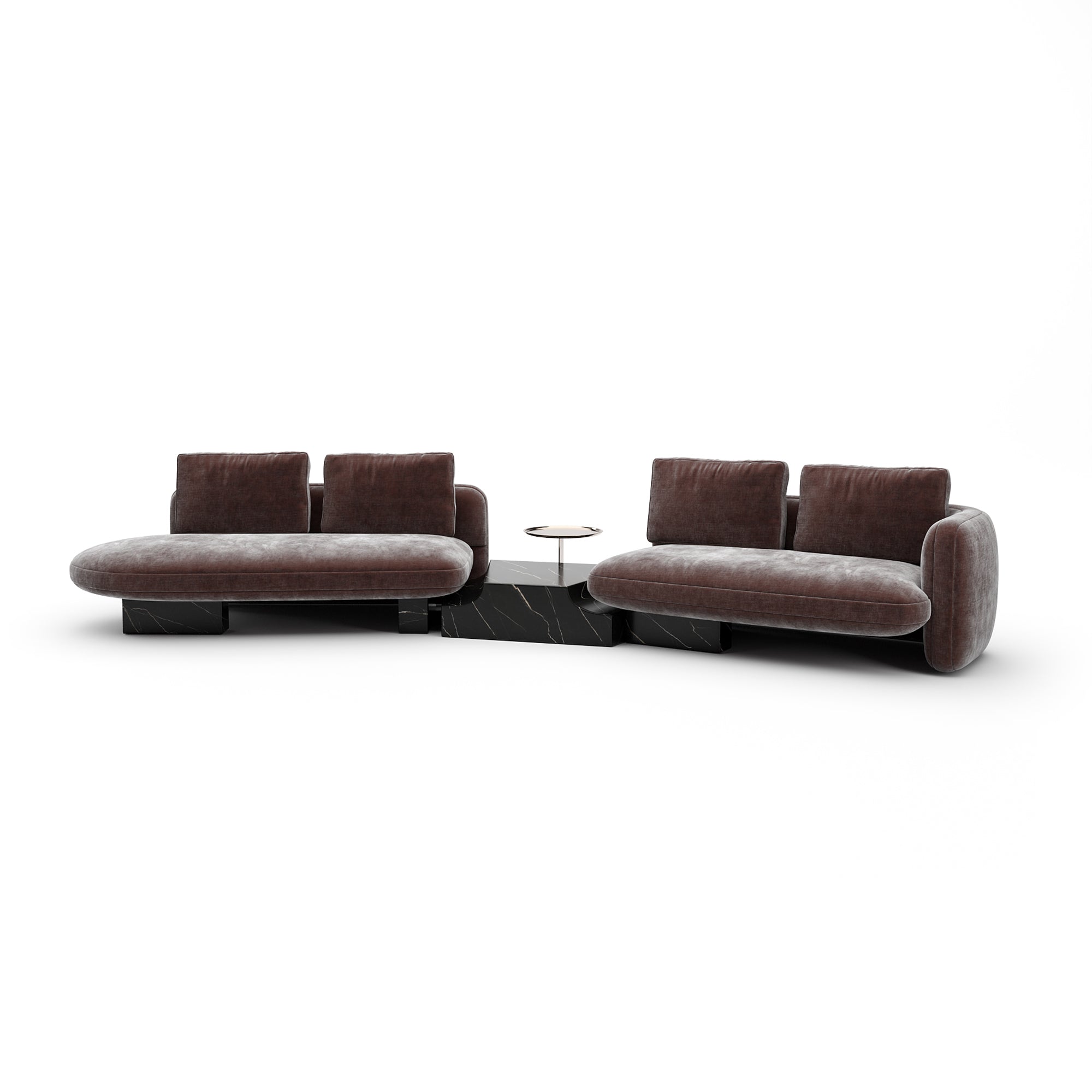 Overlap Dark Bumper Sectional Set