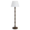Odlam 60.75" Tall Walnut Floor Lamp with Tapered Linen Shade
