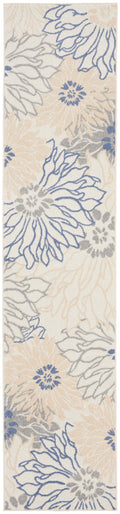Passion Ivory Grey Blue Contemporary Polypropylene Area Rug