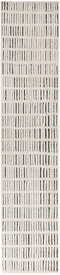 Modern Comfort Ivory Black Scandinavian Polyester Area Rug