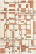 Nordic Ivory Rust Mid-Century Modern Polyester Area Rug