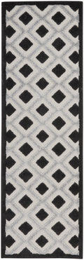 Aloha Black White Modern Polypropylene Area Rug