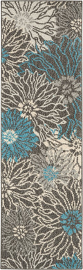 Passion Charcoal Blue Contemporary Polypropylene Area Rug
