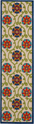 Aloha Blue Multicolor Contemporary Polypropylene Area Rug