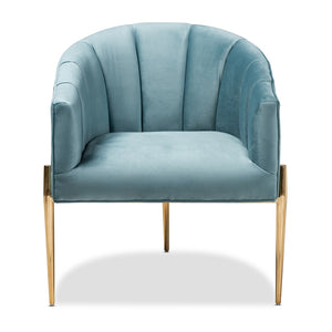 Clarisse Blue Velvet Accent Chair