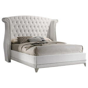 Barzini Queen Wingback Tufted Bed White