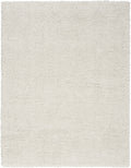 Modern Shag Silver Modern Polyester Area Rug