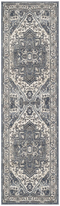 Quarry Navy Ivory Vintage Polypropylene Area Rug