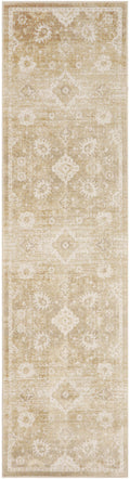 Astra Machine Washable Ivory Gold Vintage Polyester Area Rug