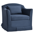 Patricia Slipcovered Swivel Armchair in Navy