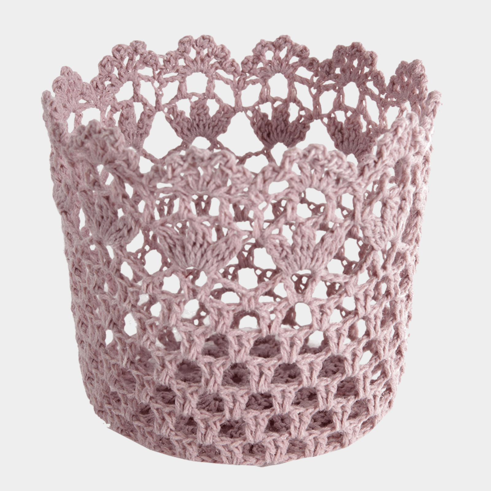 Cotton Lace Bin in Pink