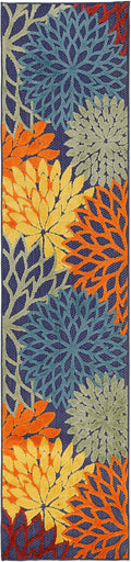 Aloha Navy Multicolor Outdoor Polypropylene Area Rug