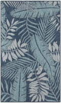 Garden Oasis Navy Outdoor Polypropylene Area Rug